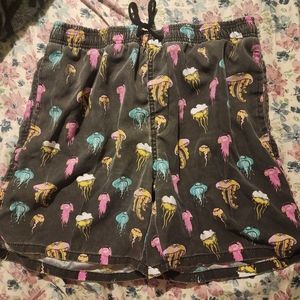 In Gear men's swim trunks, black/dk gray with multi color jellyfish XL 40/42